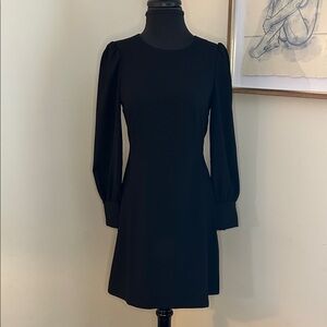 J.Crew | Women's Black shift dress with cuffed sleeves-Size 2